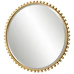 Taza Round Mirror, Gold - Image 4