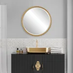 Taza Round Mirror, Gold - Image 6