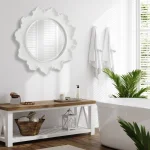 Sea Coral Round Mirror, White - Image 3