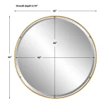 Canillo Round Mirror, Gold - Image 7