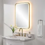 Crofton Lighted Vanity Mirror, Brass - Image 5