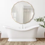 Aneta Large Round Mirror, Gold - Image 4