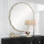 Aneta Large Round Mirror, Gold - Image 5