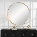 Aneta Large Round Mirror, Gold - Image 7