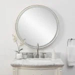 Crofton Lighted Round Mirror, Brass - Image 3