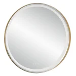 Crofton Lighted Round Mirror, Brass - Image 9