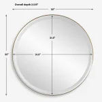 Crofton Lighted Round Mirror, Brass - Image 13
