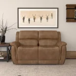 Beau Silt Fabric Power Reclining Loveseat with Power Headrests - Image 7