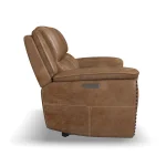 Beau Silt Fabric Power Reclining Loveseat with Console & Power Headrests - Image 5