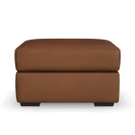 Henry Caramel Leather Ottoman - Image 4