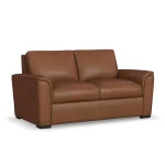 Henry Caramel Leather Loveseat - Image 6