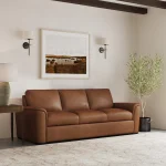 Henry Caramel Leather Sofa - Image 8