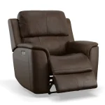 Henry Burnt Umber Leather Power Recliner with Power Headrest & Lumbar - Image 7