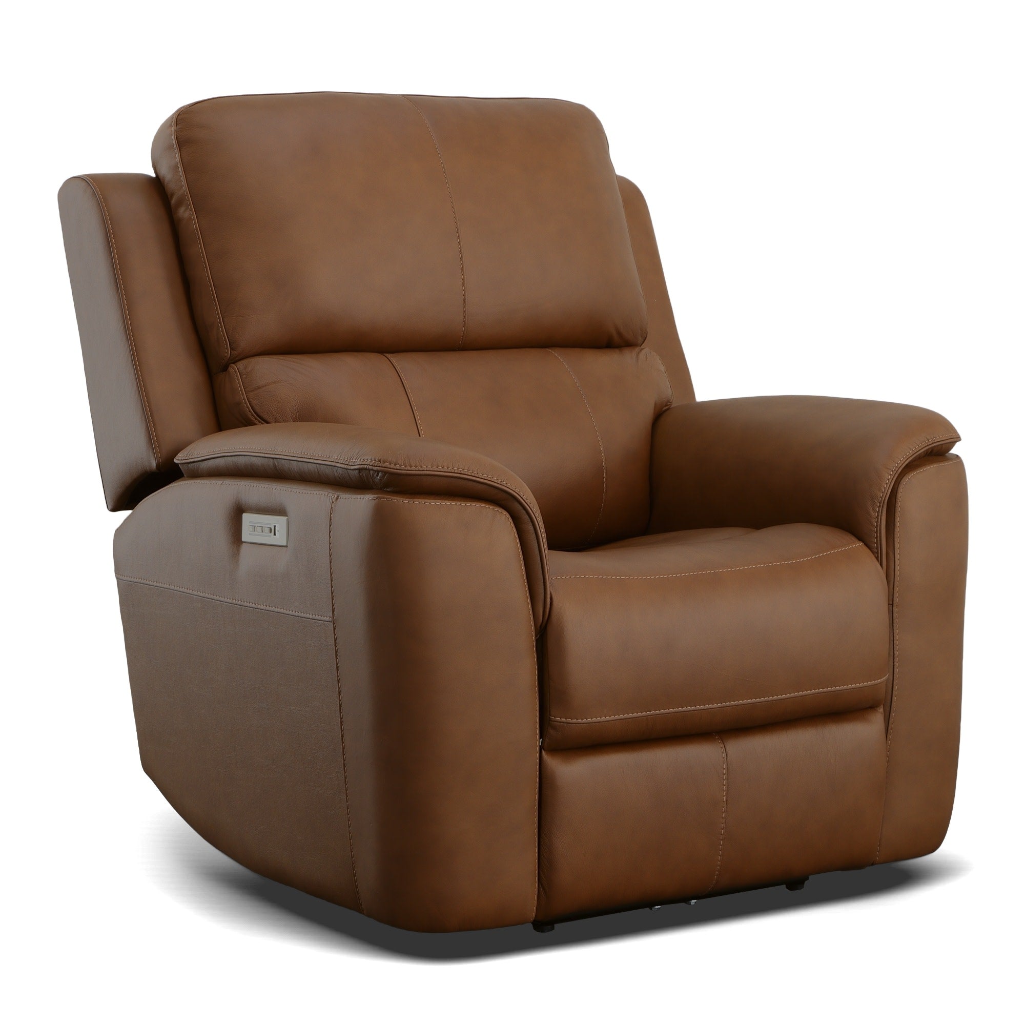 104150PH94672-105400555 Henry Caramel Leather Power Recliner with Power Headrest & Lumbar - Image 1