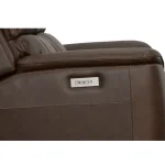 Henry Burnt Umber Leather Power Reclining Loveseat with Power Headrests & Lumbar - Image 7