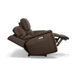 Henry Burnt Umber Leather Power Reclining Loveseat with Power Headrests & Lumbar - Image 8