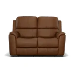 Henry Caramel Leather Power Reclining Loveseat with Power Headrests & Lumbar - Image 4