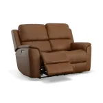 Henry Caramel Leather Power Reclining Loveseat with Power Headrests & Lumbar - Image 6