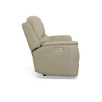 Henry Beige Leather Power Reclining Loveseat with Power Headrests & Lumbar - Image 4