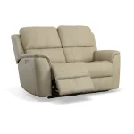 Henry Beige Leather Power Reclining Loveseat with Power Headrests & Lumbar - Image 5