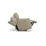Henry Beige Leather Power Reclining Loveseat with Power Headrests & Lumbar - Image 7