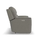 Henry Fog Fabric Power Reclining Loveseat with Console & Power Headrests & Lumbar - Image 5
