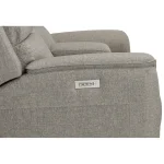 Henry Fog Fabric Power Reclining Loveseat with Console & Power Headrests & Lumbar - Image 6