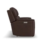 Henry Burnt Umber Leather Power Reclining Loveseat with Console & Power Headrests & Lumbar - Image 5