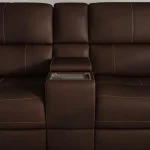 Henry Burnt Umber Leather Power Reclining Sectional with Power Headrest & Lumbar - Image 7