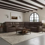 Henry Burnt Umber Leather Power Reclining Sectional with Power Headrest & Lumbar - Image 8