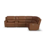 Henry Leather Power Reclining Sectional with Power Headrests & Lumbar - Image 4