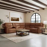 Henry Leather Power Reclining Sectional with Power Headrests & Lumbar - Image 9
