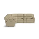 Henry Beige Leather Power Reclining Sectional with Power Headrest & Lumbar - Image 5