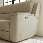 Henry Beige Leather Power Reclining Sectional with Power Headrest & Lumbar - Image 7