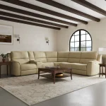 Henry Beige Leather Power Reclining Sectional with Power Headrest & Lumbar - Image 8
