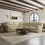 Henry Beige Leather Power Reclining Sectional with Power Headrest & Lumbar - Image 9