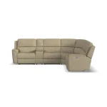 Henry Beige Leather Power Reclining Sectional with Power Headrest & Lumbar - Image 11