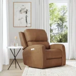 Linden Caramel Leather Power Recliner with Power Headrest & Lumbar - Image 3