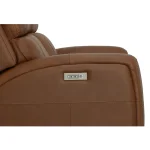 Linden Caramel Leather Power Reclining Loveseat with Power Headrests & Lumbar - Image 7