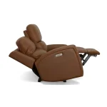 Linden Caramel Leather Power Reclining Loveseat with Power Headrests & Lumbar - Image 8