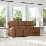 Linden Caramel Leather Power Reclining Sofa with Power Headrests & Lumbar - Image 3