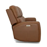Linden Caramel Leather Power Reclining Sofa with Power Headrests & Lumbar - Image 5