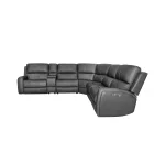 Linden Charcoal Leather Power Reclining Sectional with Power Headrest & Lumbar - Image 4