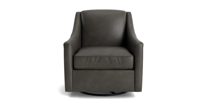 Corinna Leather Slope Arm Swivel Glider Chair