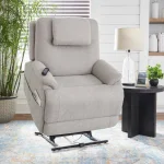 Zecliner Model 2 Petite Dove Fabric Power Lift Sleep Recliner with Power Headrest & Lumbar - Image 14