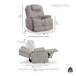 Zecliner Model 1 Dove Fabric Power Lift Sleep Recliner with Power Headrest & Lumbar - Image 6
