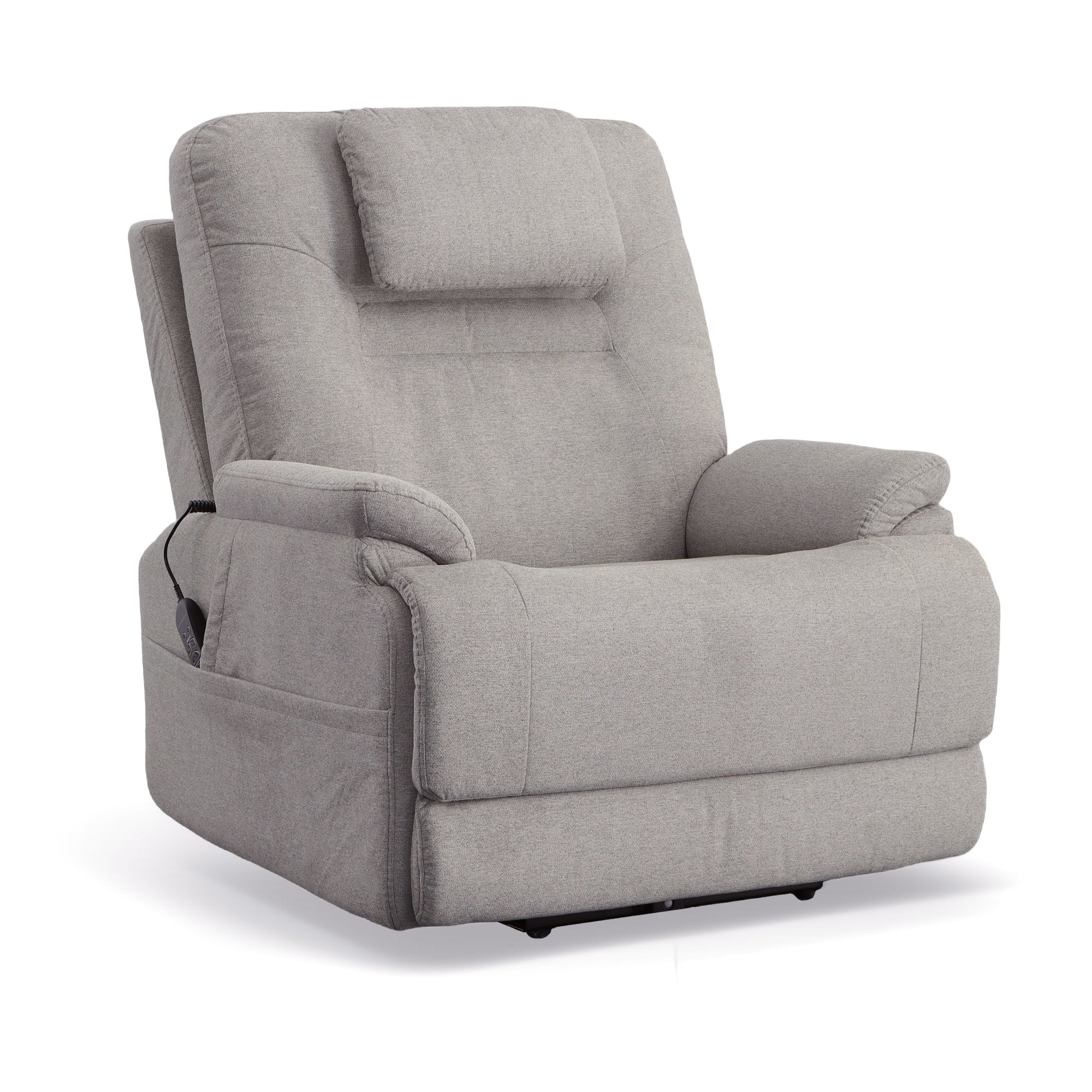 Zecliner Model 2 Dove Fabric Power Sleep Recliner with Power Headrest & Lumbar