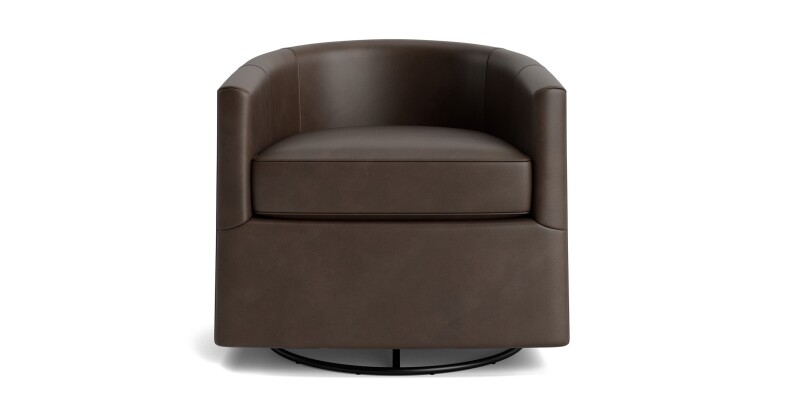 Maxwell Leather Barrel Back Swivel Glider