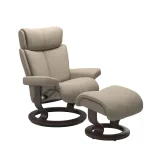 Stressless® Magic (M) Classic Base Recliner with Ottoman