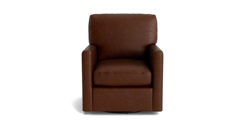 Trent Leather Thin Track Arm Swivel Glider Chair